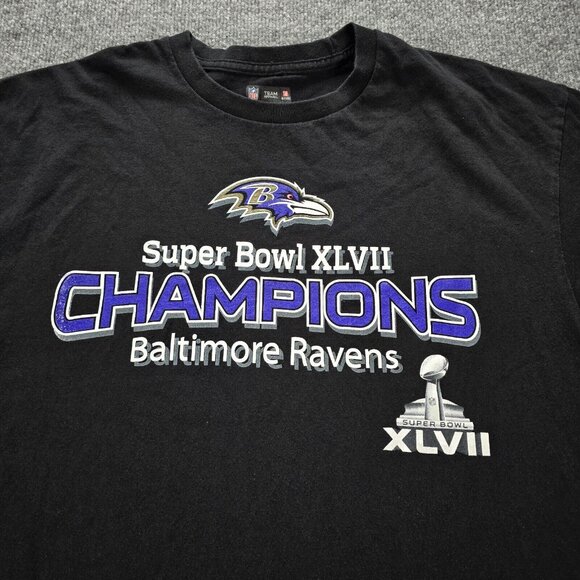 Baltimore Ravens Tshirt Mens‎ XL Black NFL Football Superbowl Champions XLVII - Picture 2 of 8